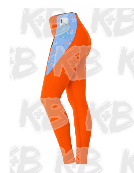 DE leggings orange/cola blue