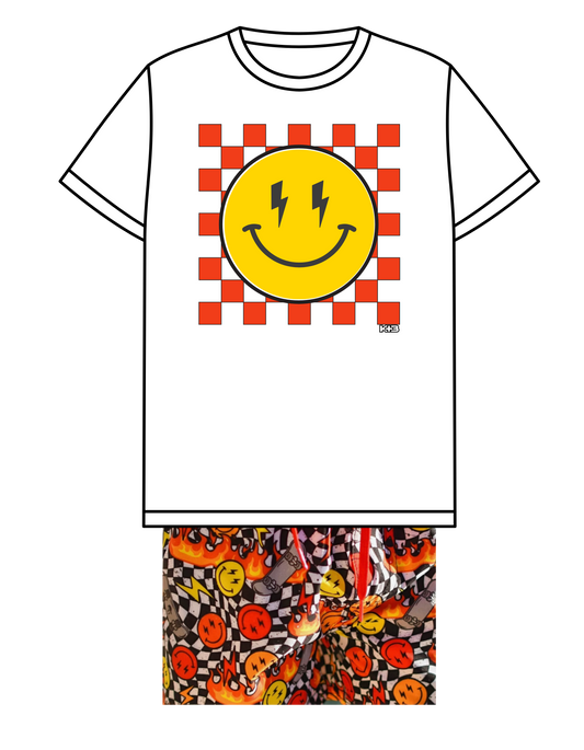 Checkered smiley-fit check