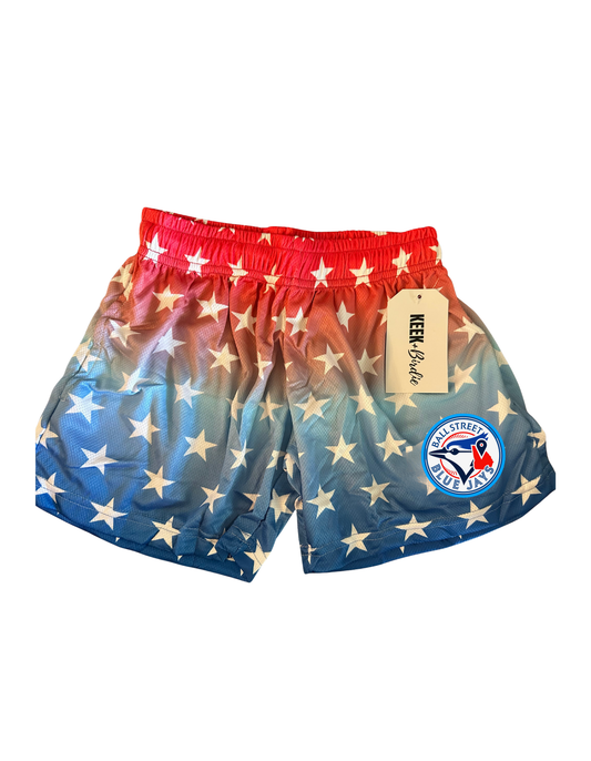 Ball St-RWBstars ombre shorts