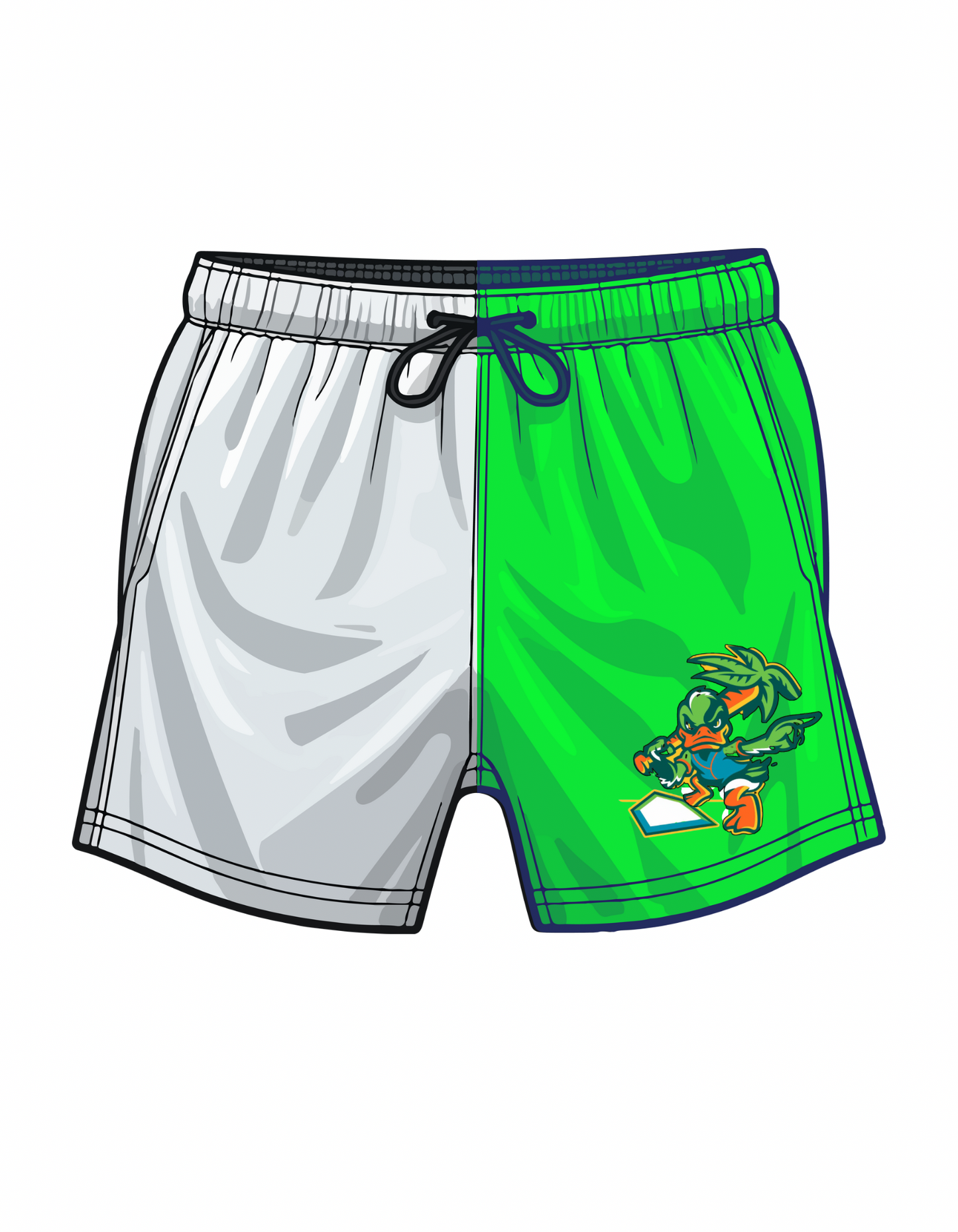 Ducks Shorts Green/ White- Shorts ONLY