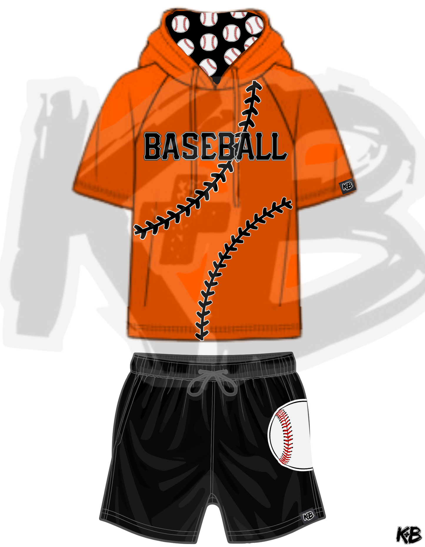 KB Hooded Baseball Tshirt + Shorts Set