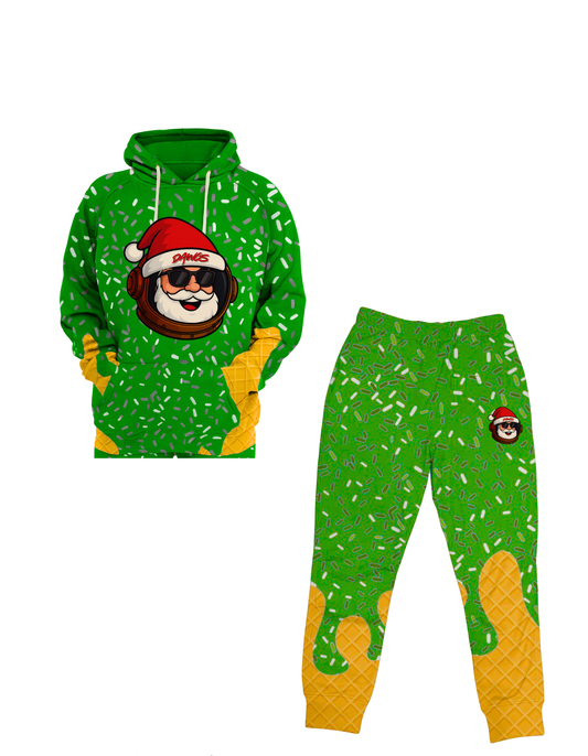Dawgs Hoodie/Jogger Set Santa in Astronaut Helmet