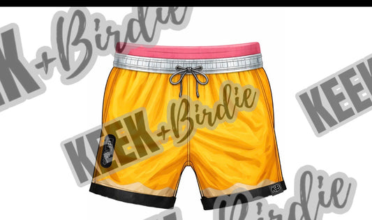 KB Yellow/Silver Pencil Shorts black bottom