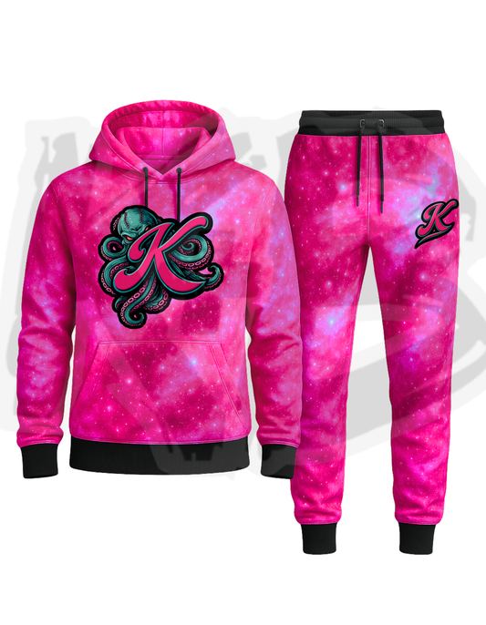 OKK hoodie/jogger set pink