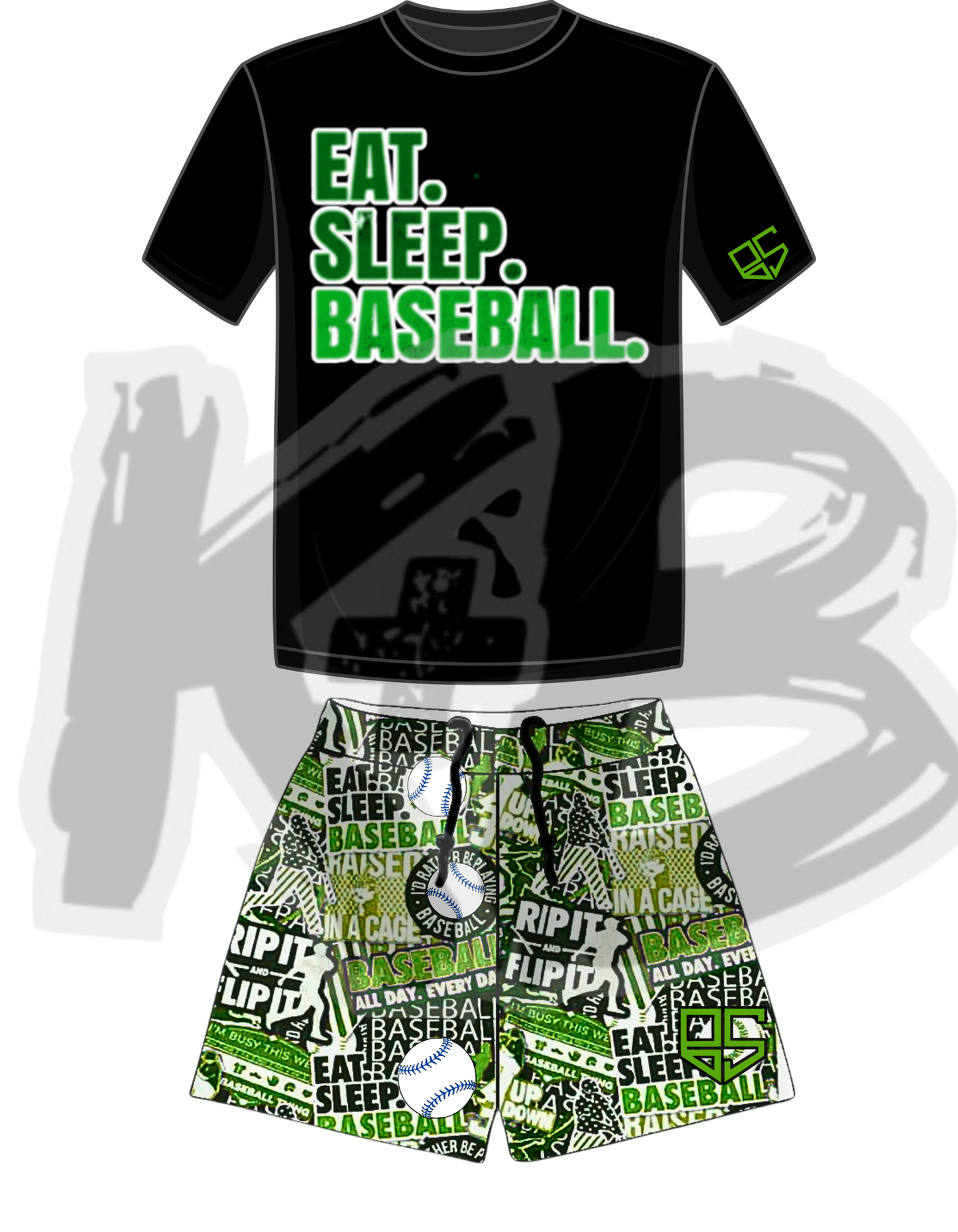 BS set eat sleep baseball