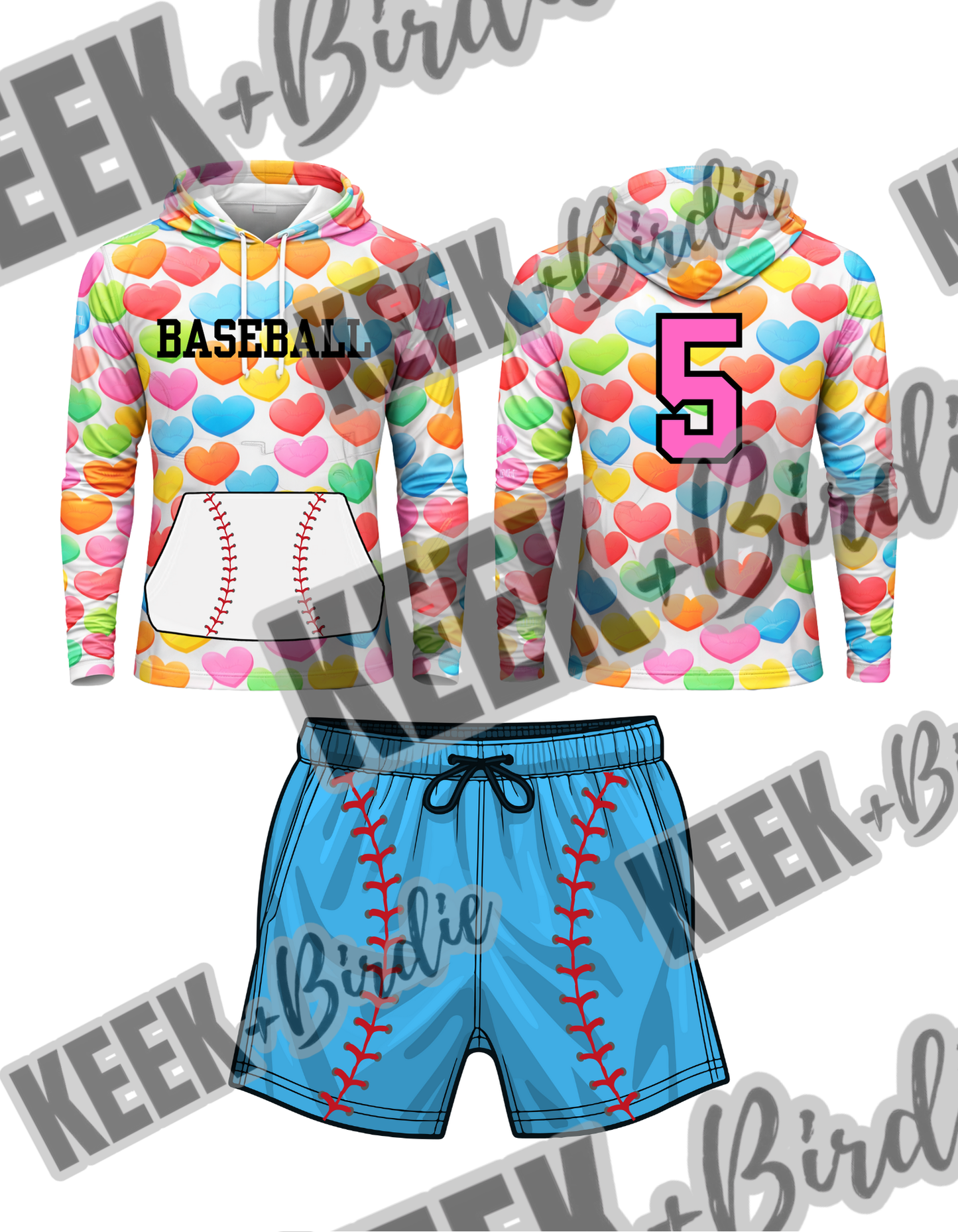 KB Valentines hooded LS shirt+Shorts set 3