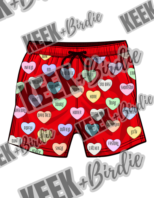 KB candy hearts shorts