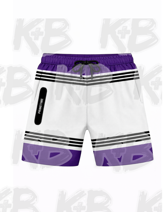 TPT shorts purple white