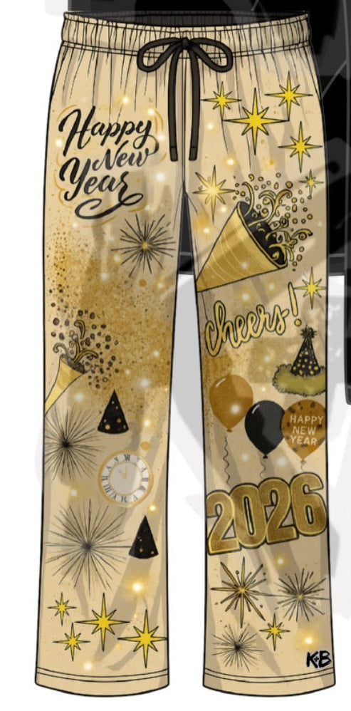 K+B New Years Pajama pants 3