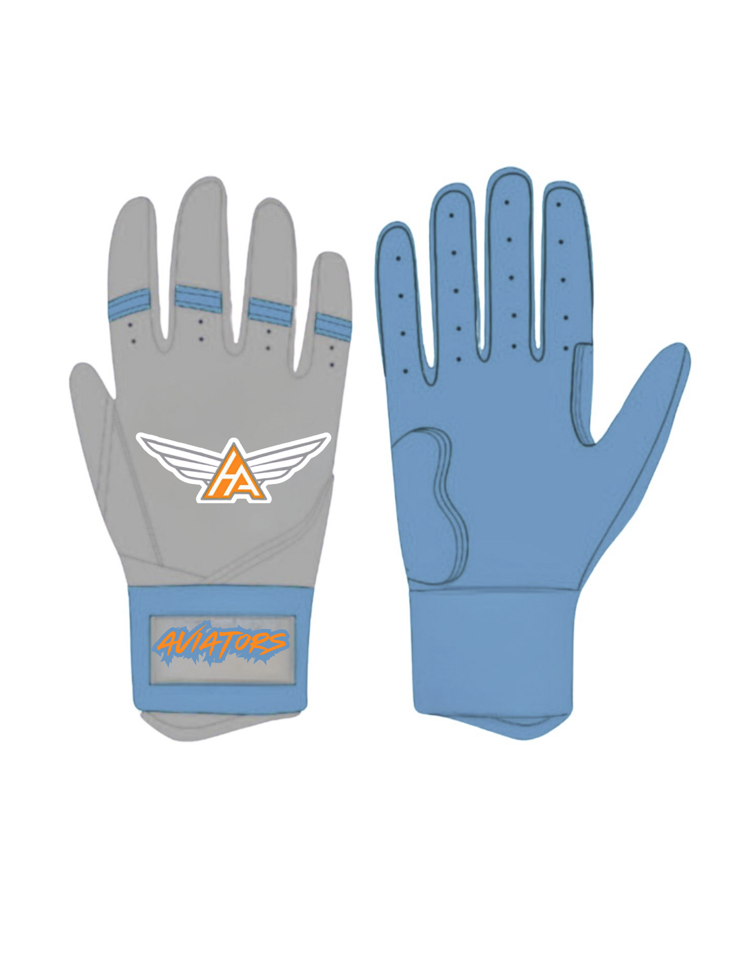 Aviators custom batting gloves blue/grey