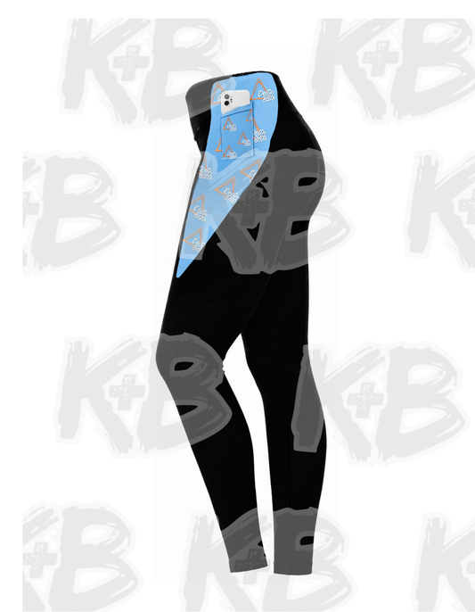 DE leggings black/Columbia blue