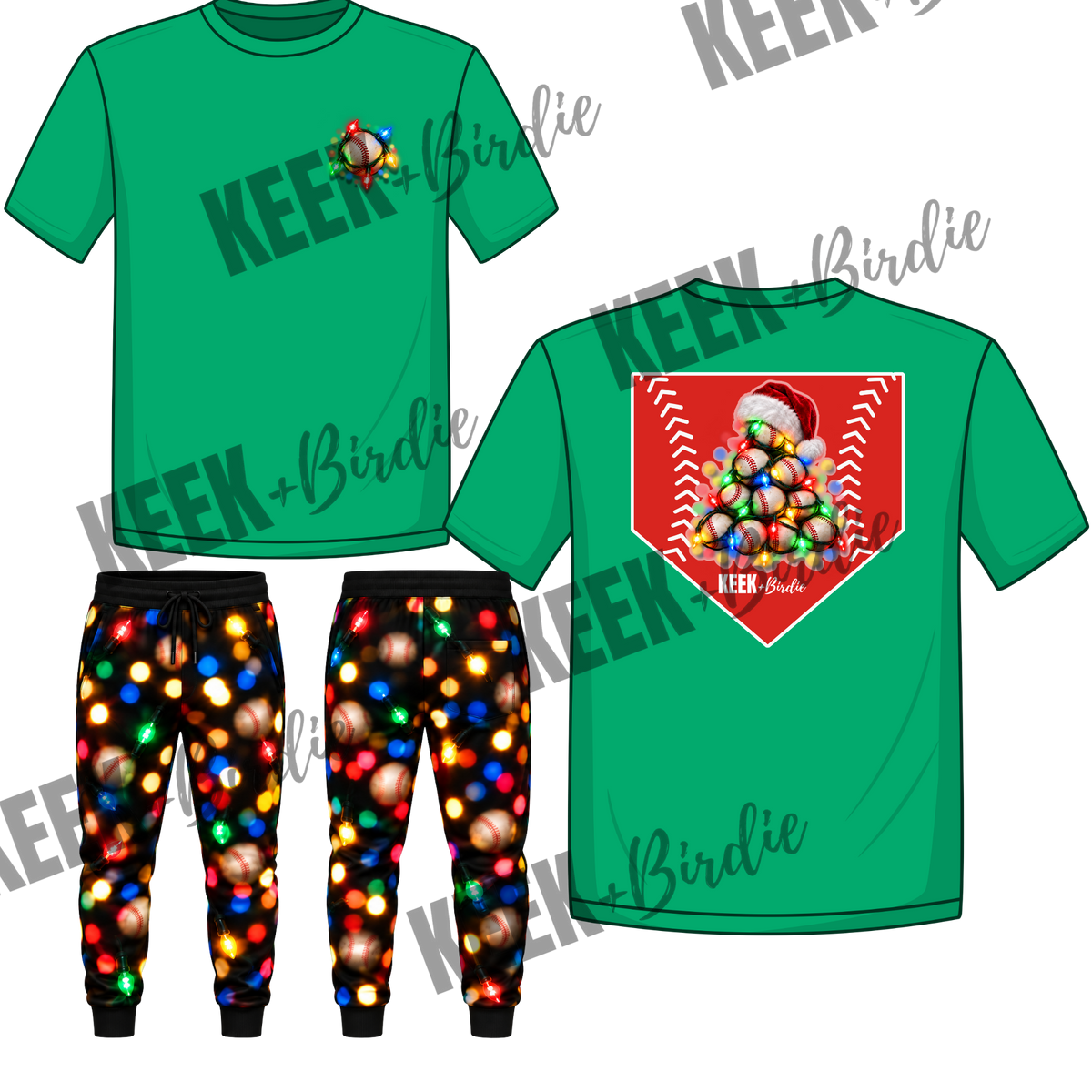 KB set baseball Christmas tree/joggers