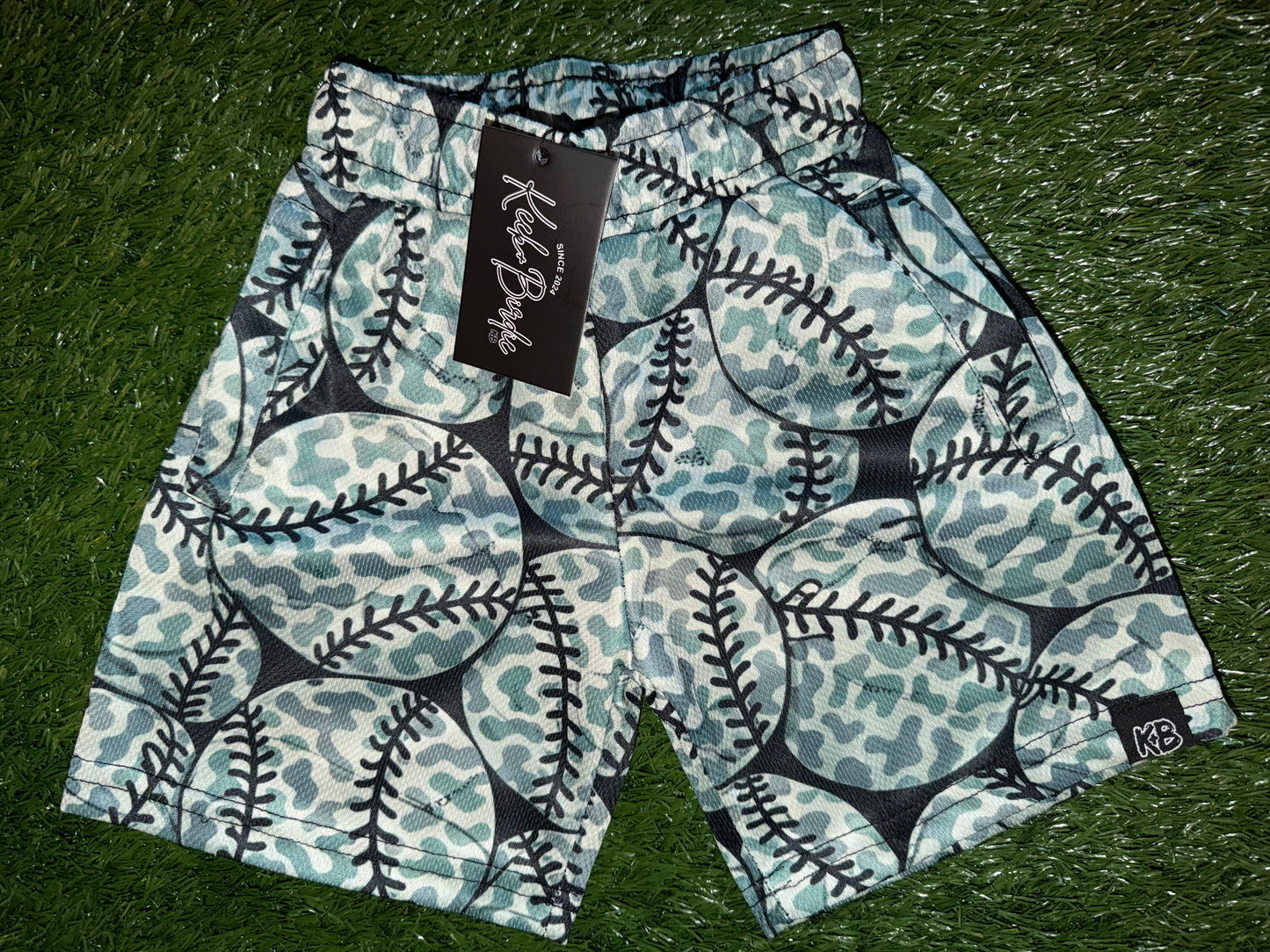 KB camo baseball shorts