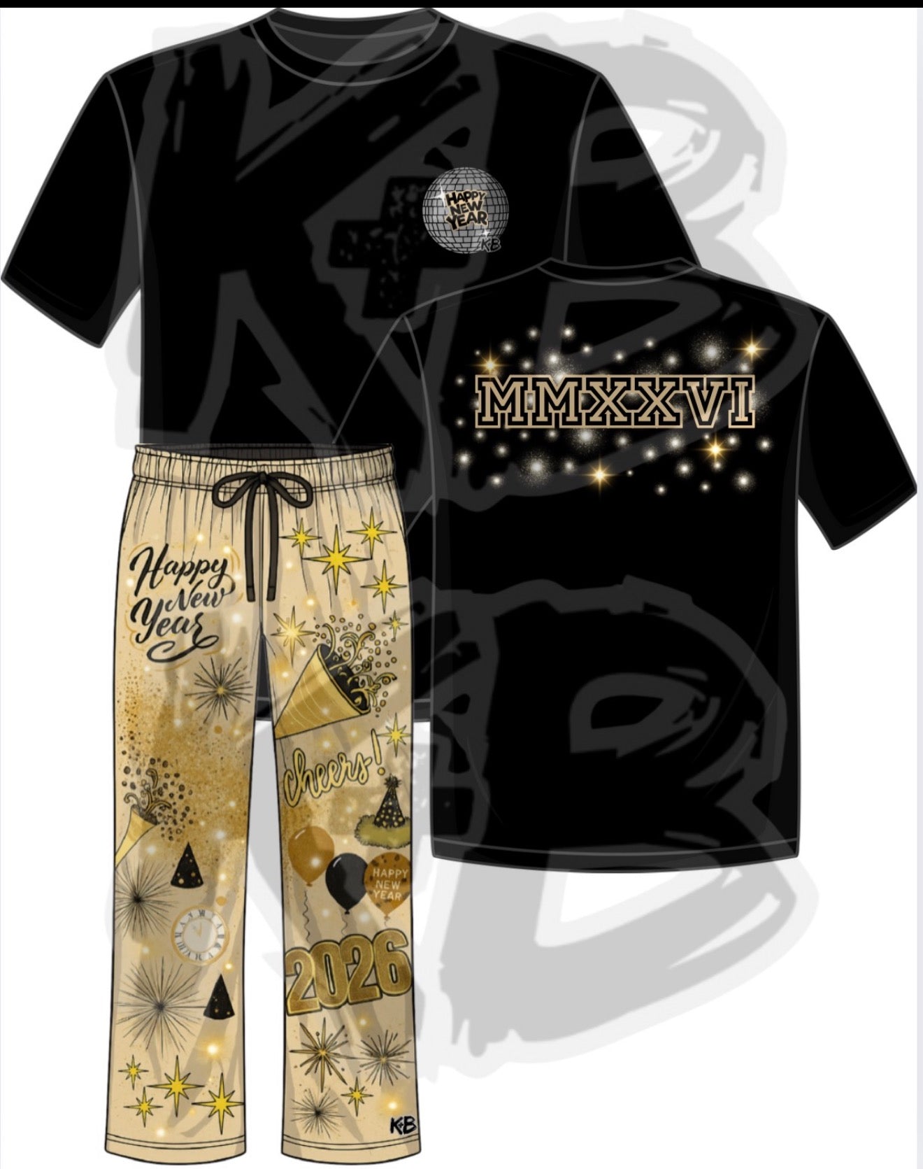 K+B New Years Pajama Set 3