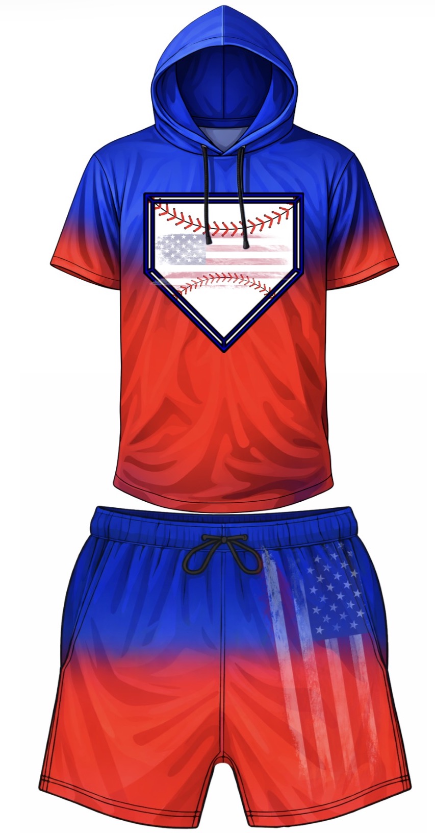 KB hooded American flag set