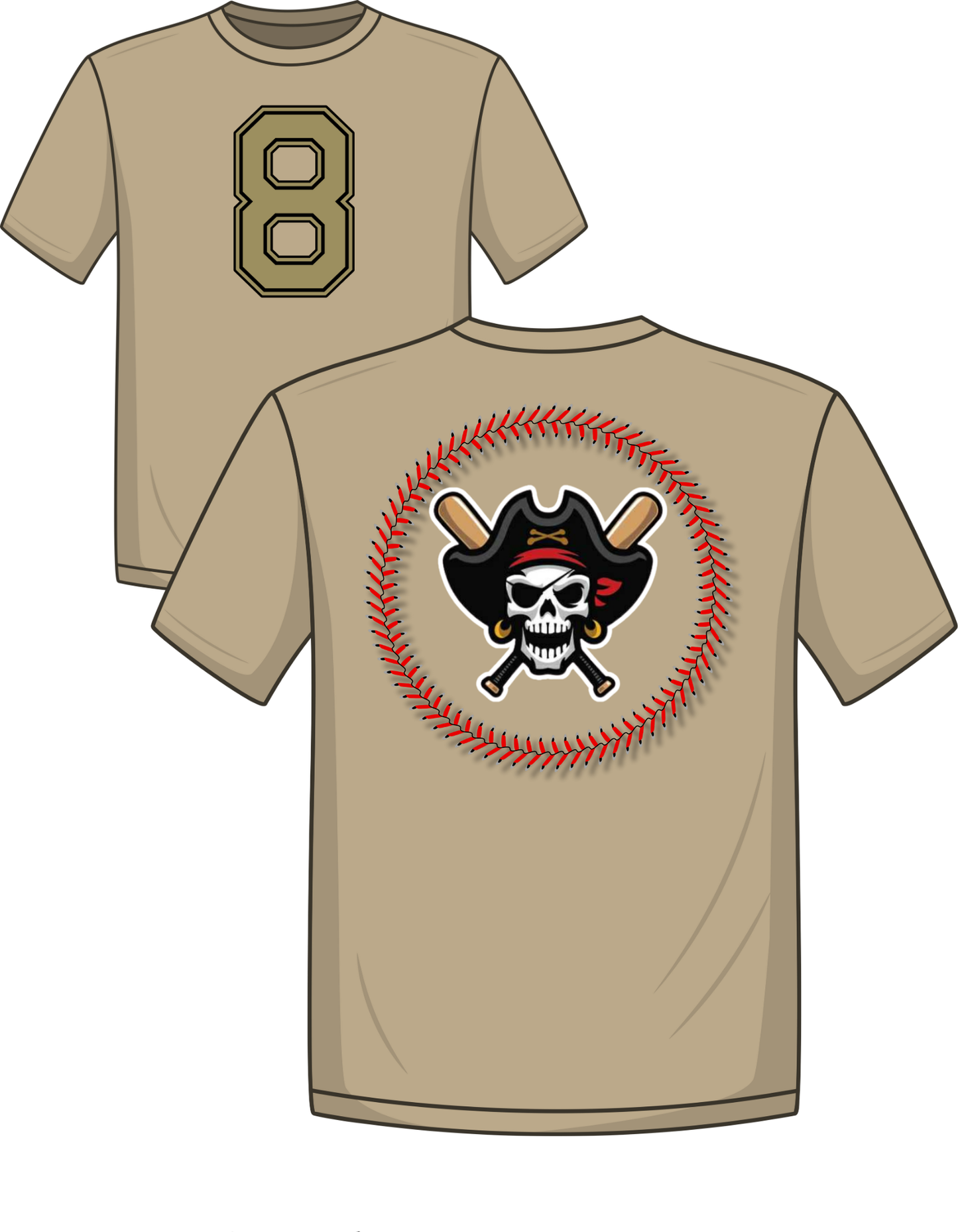 RR Pirates circle seams logo