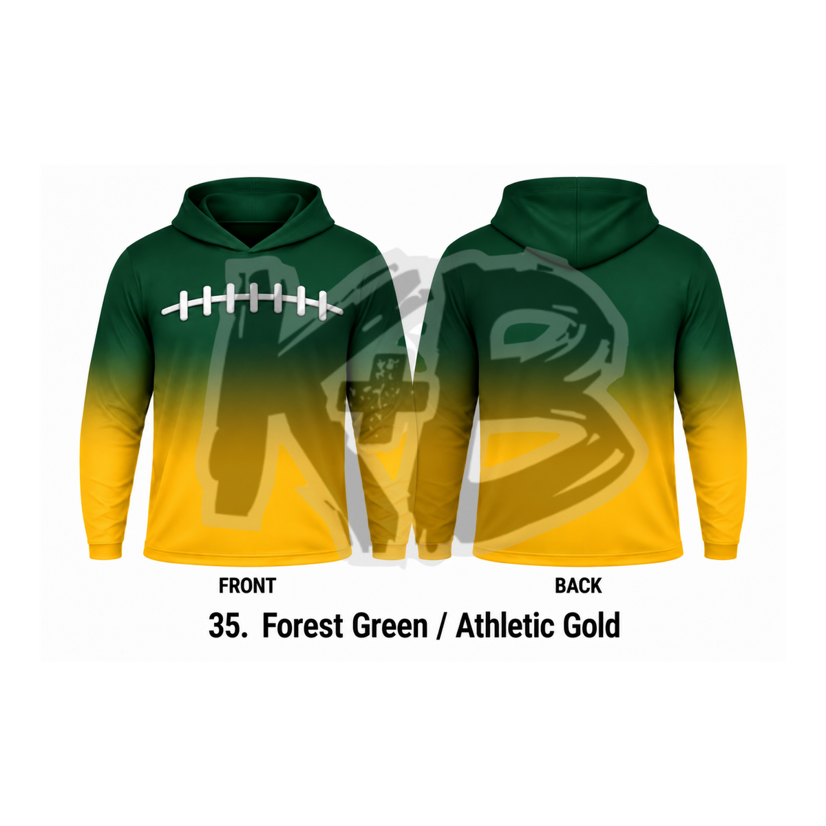 KB ombre football laces LS hooded pullover
