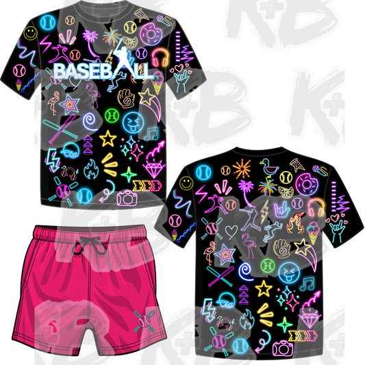 KN set neon logos