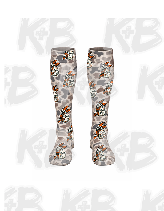 WB camo socks below knee