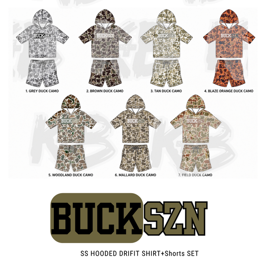KB SS hooded DriFit shirt set- BUCK SZN