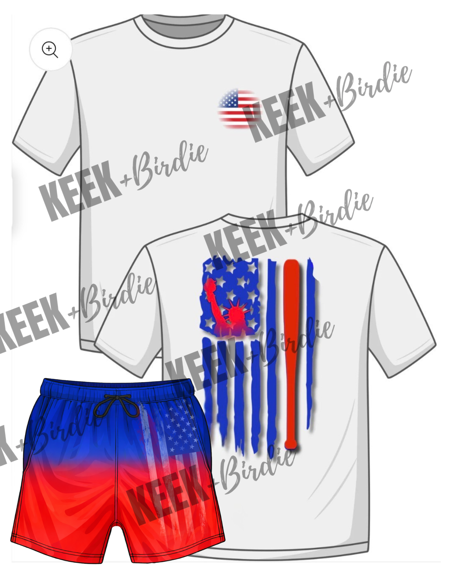 KB Set Flag/Lady Liberty (RWB Series) RTS