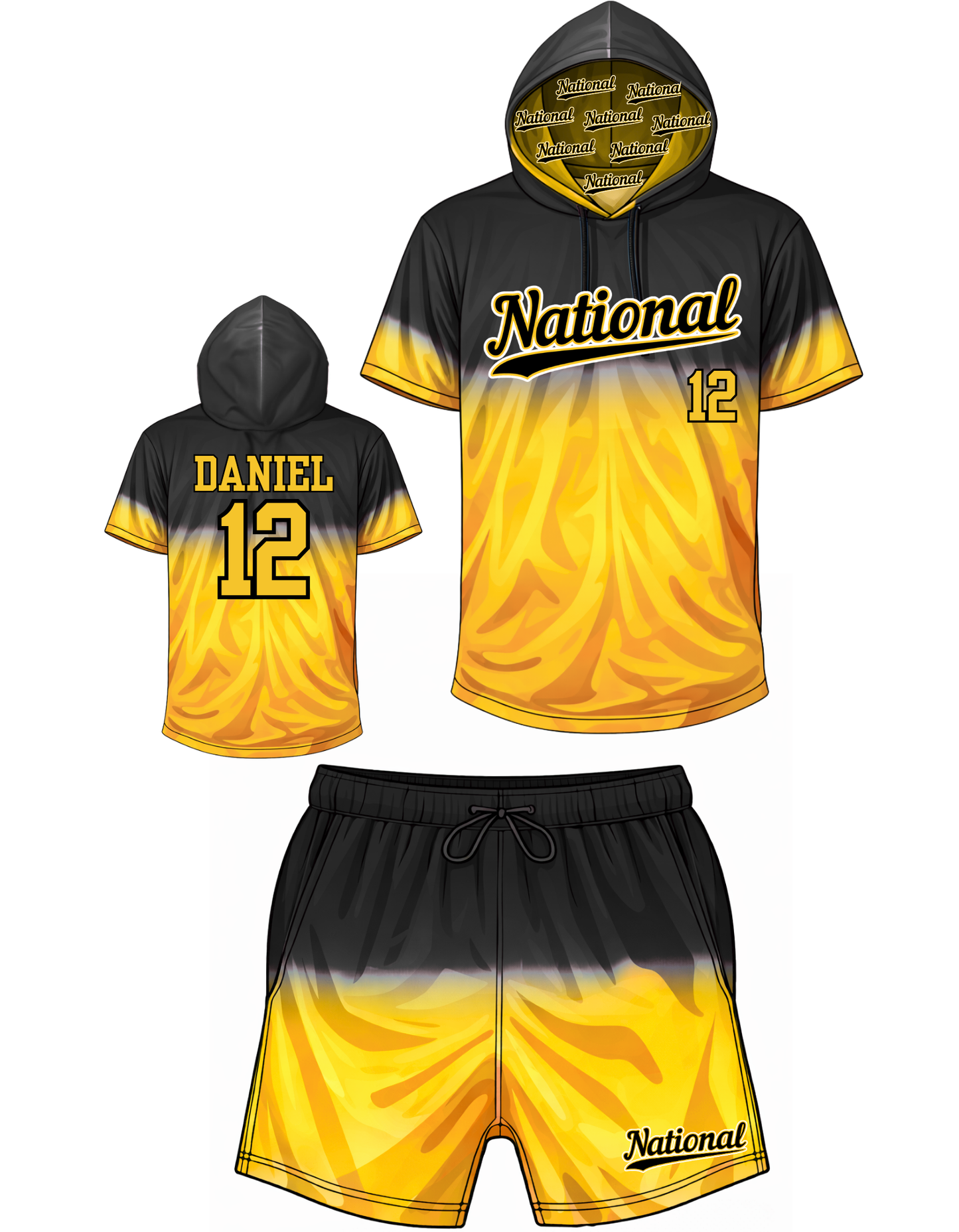 National Hooded SS Pullover + Shorts Set