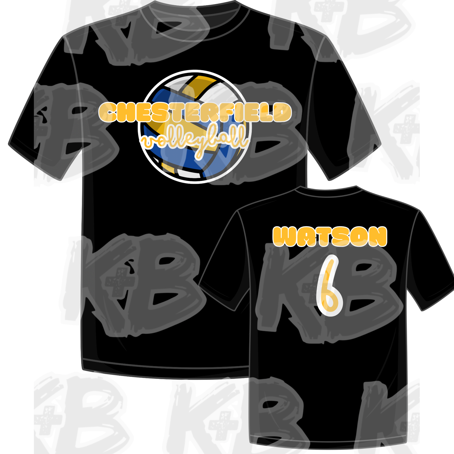 KB blue/gold volleyball