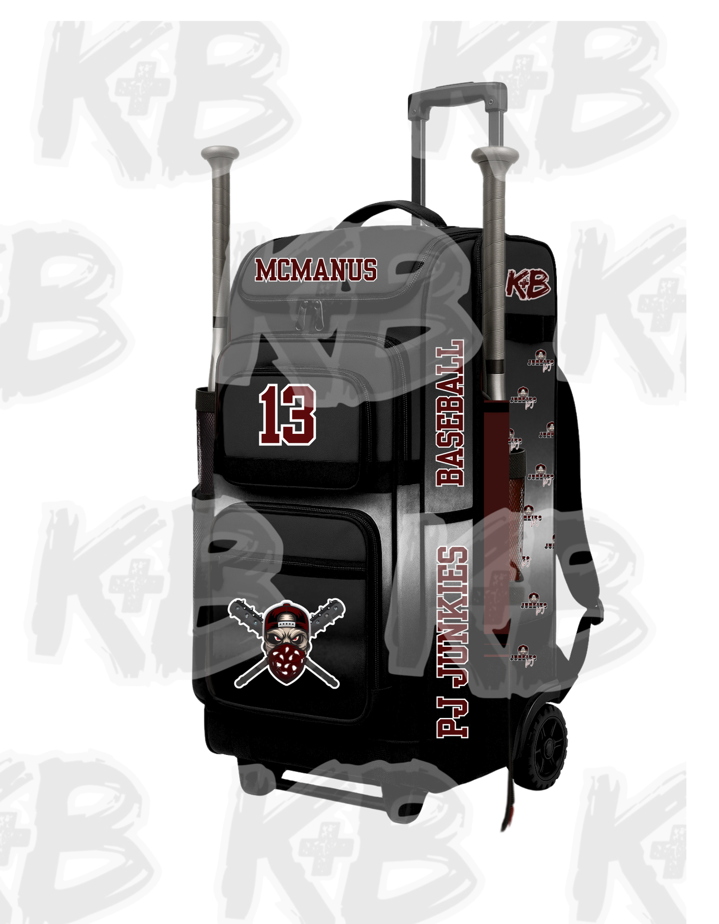 PJ Junkies Bat Bag with Trolley Wheels